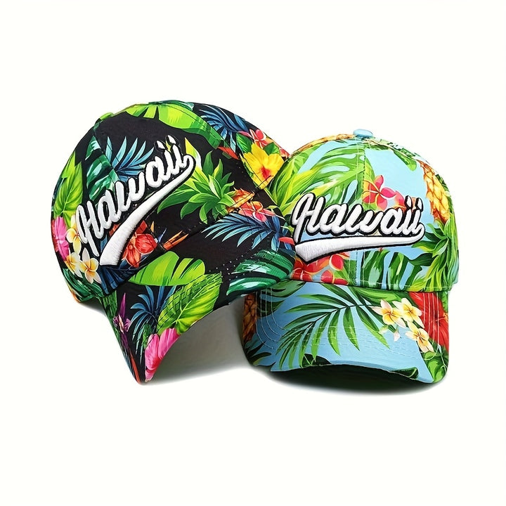 1 pieza de gorra de béisbol unisex con estampado floral de frutas tropicales - Moda Y2K, sombrero ligero para playa, actividades al aire libre, pesca, senderismo, camping y vacaciones