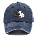 1 Gorra Ajustable con Estampado de Pug Lindo - Sombrero Unisex Suave y Transpirable para Hombres & Mujeres, Regalo Ideal Para Amantes del Perro en Cumpleaños o Fiestas (Diseño /Blanco), Eventos Formales e Informais. Lavada a Mano. Visera Curva. ¡Estilo Di