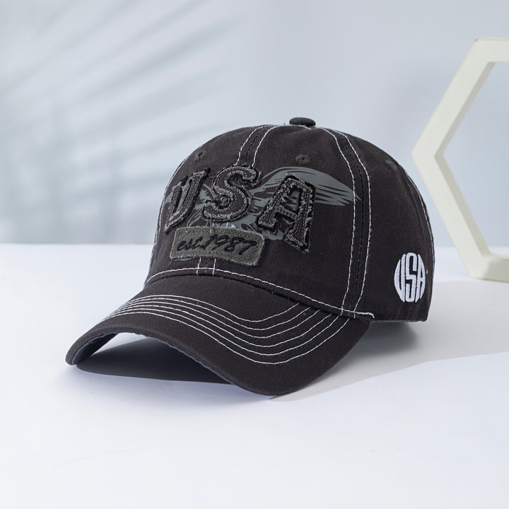 1 ud Gorra de Béisbol Lavada y Estilosa - Accesorio de Moda Suave para Primavera y Verano con Letra Bordada en 3D, Sombrero Casual Unisex para Actividades al Aire Libre
