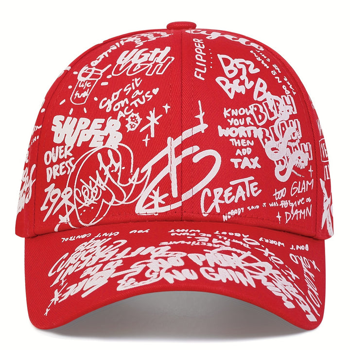 1Pza, Gorra De Béisbol De dibujo De Letras Para Hombres, Sombrero Casual Ajustable Al Aire Libre Con Protección Solar, ideal Para Viajes De Primavera Y Otoño Y Fiestas En La Playa