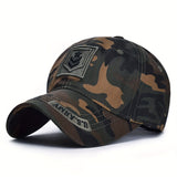 Gorra de béisbol de camuflaje para hombre con diseño patriótico de águila bordada - Snapback ajustable, parte trasera de malla transpirable, gorro para exteriores para todas las estaciones para pesca y caza
