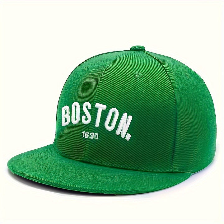 1 Gorra Snapback Bordada BOSTON Unisex Ajustable con Visera Curva, Sombrero de Golf Transpirable Moda Verano Estilo Y2K para Parejas