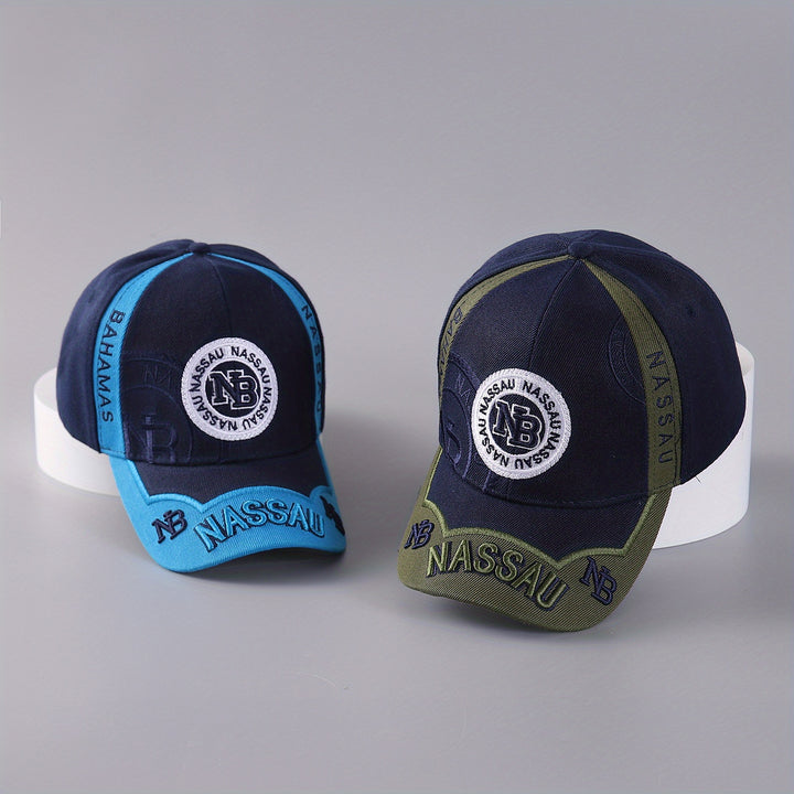 Gorra de Béisbol Bordada con Cierre Ajustable Snapback - Gorra Unisex Transpirable de Poliéster para Hombres y Mujeres, Opciones en Azul y Verde, Ideal para Viajes Casuales o Regalo Navideño