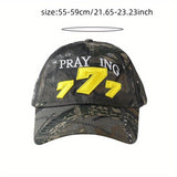 Gorra de Béisbol Unisex con Diseño Camuflaje y Bordado 3D '777' & 'STAY LOW GO FAST' - Sombrero Ligero para Hombres y Mujeres, Moda Casual, Estilo Urbano, Letras Atrevidas, Ajuste Cómodo, Para Amantes del Estilo Callejero