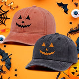 Gorras de béisbol con dos diseños, con bordado de cara de calabaza 3D, exudando un ambiente festivo, perfectas para estilo de calle.