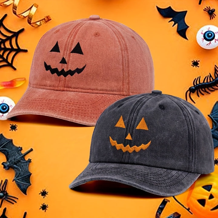 Gorras de béisbol con dos diseños, con bordado de cara de calabaza 3D, exudando un ambiente festivo, perfectas para estilo de calle.