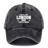 1pc Gorra de Béisbol Ajustable Unisex con Tema de Londres - Diseño Iconico Británico de 1988 con Logo del Departamento, Gorra Casual para Hombres y Mujeres, Estampado en Blanco y (Londres 1988 Libertad) - Talla Única para Uso Diario y Especial