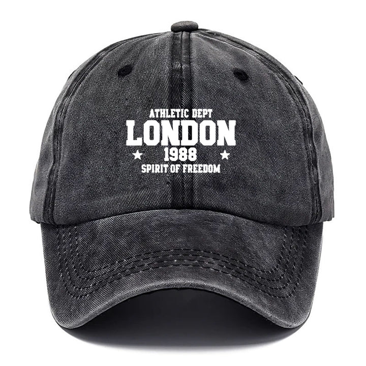 1pc Gorra de Béisbol Ajustable Unisex con Tema de Londres - Diseño Iconico Británico de 1988 con Logo del Departamento, Gorra Casual para Hombres y Mujeres, Estampado en Blanco y (Londres 1988 Libertad) - Talla Única para Uso Diario y Especial