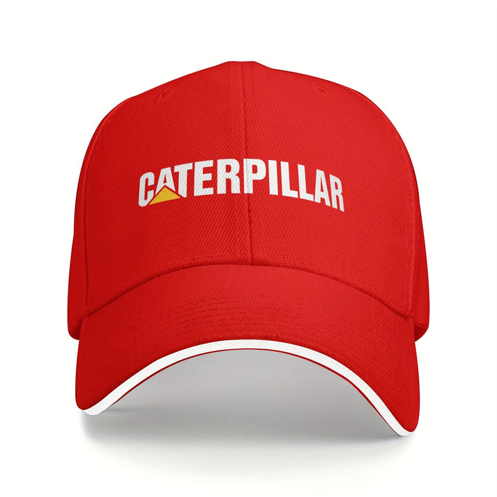 1 gorra de béisbol ajustable con estampado de CATERPILLAR para hombre y mujer, gorra tipo trucker transpirable, negra con logo blanco, ideal para actividades al aire libre, pesca y regalos