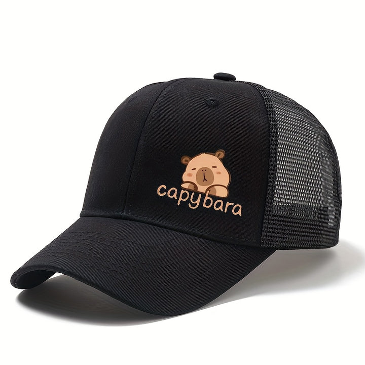 Gorra de Béisbol Unisex MAKEFGE con Estampado de Oso Cartoon - Gorra Trucker Transpirable con Ajuste Snapback, Diseño de Seis Paneles y Ventilación Lateral para Camping al Aire Libre, Verano Casual (, Verde, Naranja, Azul Marino, Marrón), Accesorio Divert