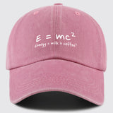 Gorra de Béisbol E=mc² Energía=Leche x Café² para Hombres y Mujeres - Gorra Trucker Ajustable Snapback, Tejido Ligero Transpirable, Sombrero Casual Unisex para Pesca Caza Playa, Regalos del Día de la Madre Día del Padre Cumpleaños, Accesorio de Pesca, Cas