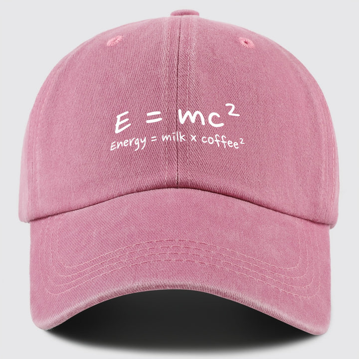 Gorra de Béisbol E=mc² Energía=Leche x Café² para Hombres y Mujeres - Gorra Trucker Ajustable Snapback, Tejido Ligero Transpirable, Sombrero Casual Unisex para Pesca Caza Playa, Regalos del Día de la Madre Día del Padre Cumpleaños, Accesorio de Pesca, Cas
