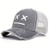 1 gorra de béisbol deportiva unisex de poliéster, protección solar, ligera, con cierre a presión, ajustada, para todas las estaciones, tejido tejido, solo lavar a mano.