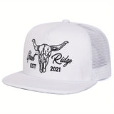 Una gorra de béisbol para hombre con bordado de toro, ajustable para estilo hip-hop, protección solar y ropa casual, adecuada para salidas de primavera y otoño, viajes, fiestas de playa.