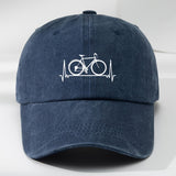 Gorra de Béisbol Clásica Lavada para Hombre MAKEFGE con Estampado de Bicicleta - Poliéster Suave y Transpirable para Deportes al Aire Libre y Uso Casual