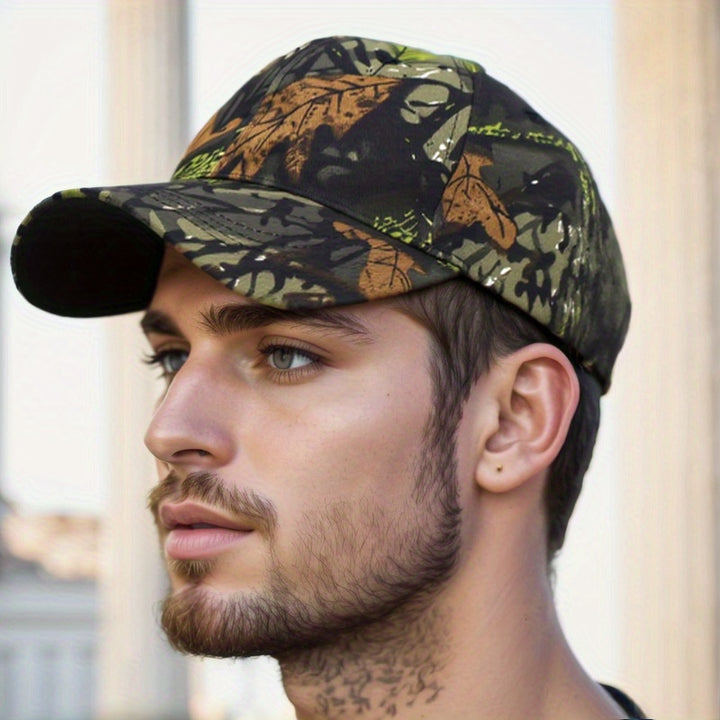 Gorra de Béisbol con Camuflaje para Hombre - Ajustable con Cierre de Presión, Protección Solar, Poliéster Transpirable, Ideal para Deportes al Aire Libre, Camping y Senderismo