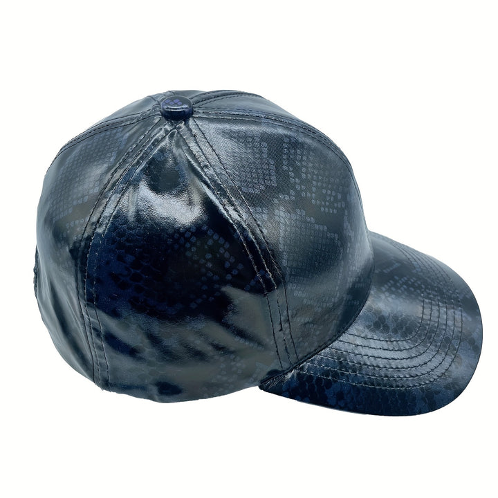 Gorras de béisbol con patrón de serpiente único, gorras de hip-hop de tendencia callejera para hombres y mujeres, gorras de sombra y protección solar para salidas, gorras de pico de pato para jóvenes, gorras sin parte trasera