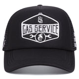 1pc Logo de Servicio de Gas Gorra de béisbol, Malla de poliéster transpirable en la parte posterior, Ajuste ajustable para todas las estaciones, Solo lavado a mano