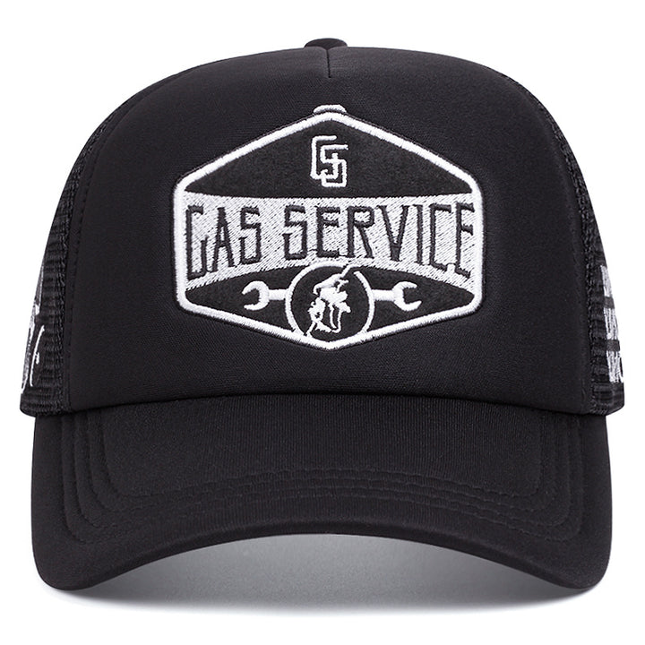 1pc Logo de Servicio de Gas Gorra de béisbol, Malla de poliéster transpirable en la parte posterior, Ajuste ajustable para todas las estaciones, Solo lavado a mano