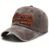 Gorra de Béisbol Retro Lavada para Hombres y Mujeres - Snapback Ajustable con Parches de NYC/LA/Chicago, Gorra Ligera para Todas las Estaciones, Sombrero Casual de Calle para Deportes, Regalo de San Valentín (Unisex)