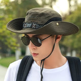 Gorra deportiva para hombre con protección solar, ideal para pesca, con ala ancha para mejor protección UV y diseño de malla transpirable