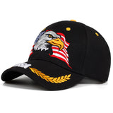Gorra de béisbol para hombres AR Brand USA Eagle Embroidery, 100% poliéster, estilo casual, ajustable sombrero de protección solar para viajes de primavera/otoño, playa y fiesta