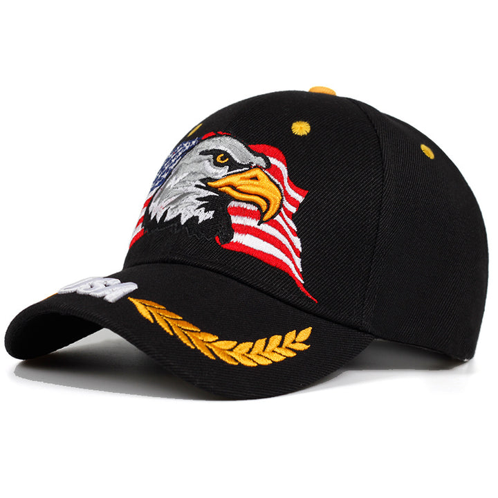 Gorra de béisbol para hombres AR Brand USA Eagle Embroidery, 100% poliéster, estilo casual, ajustable sombrero de protección solar para viajes de primavera/otoño, playa y fiesta