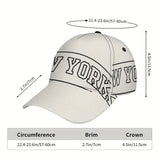 1 gorra ajustable con estampado 2D de temática de taxi de NYC - Diseño divertido de cuerpo completo de NYC (taxis, teléfonos, letreros) - Gorra de poliéster compatible para deportes, running, streetwear y eventos festivos (Halloween, Navidad) - Estilo icó