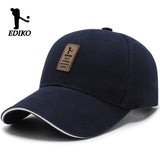 Sombrero ajustable EDIKO - Negro, algodón, tamaño único que se ajusta a la mayoría, cierre ajustable con clic, ideal para golf, exteriores y uso casual, ropa de cabeza para exteriores | Ropa de cabeza ajustable | Ropa de cabeza de algodón