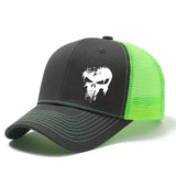 Tela. Gorra de béisbol ajustable con estampado de calavera para hombre y mujer - Malla transpirable, sombrero casual de verano con cierre snapback, ideal para actividades al aire libre, viajes, camping y ocio, sombrero casual | Gorra con estampado de cala