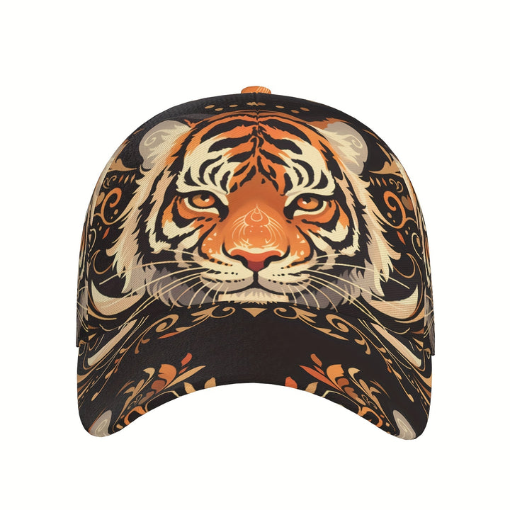 Gorra de Béisbol con Estampado de Cabeza de Tigre, Visera Curva para Deportes y Running, Ajustable