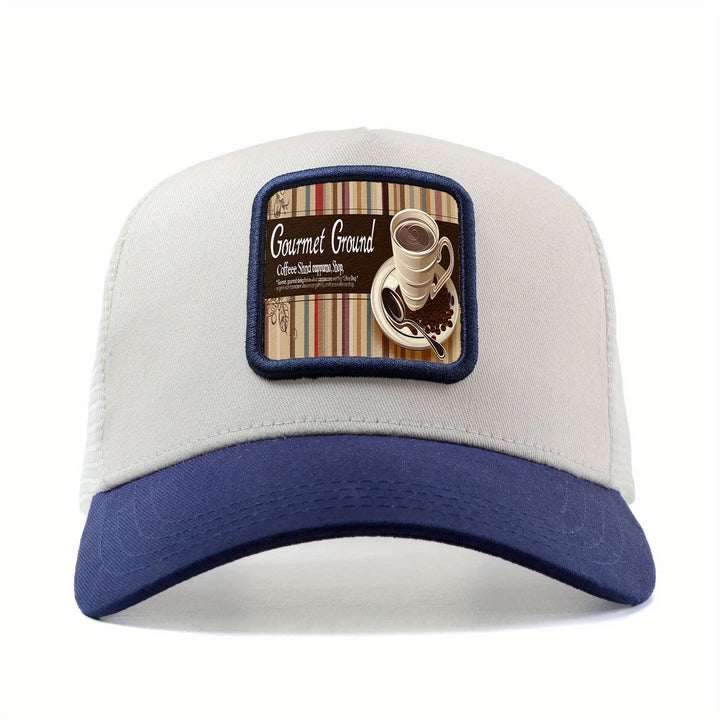 Gorra de béisbol unisex con malla trasera, gorra ajustable estilo camionero con diseño de café y frijoles, gorra de verano transpirable para exteriores, estampado hip hop anime