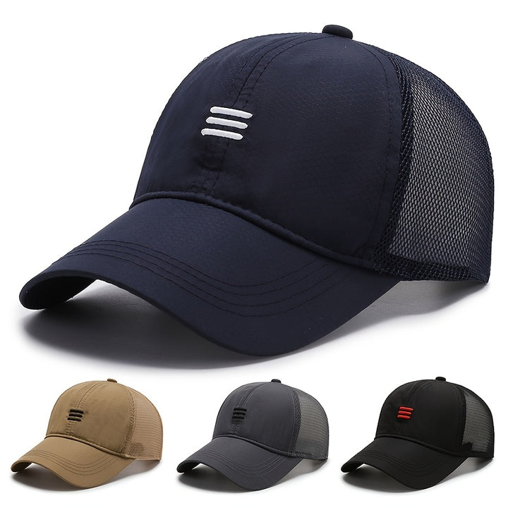 Gorra de Béisbol para Hombre, Ajustable, de Tela Mesh Respirable, Azul Marino, Gorra Casual para Atire Casual y Actividades al Aire Libre