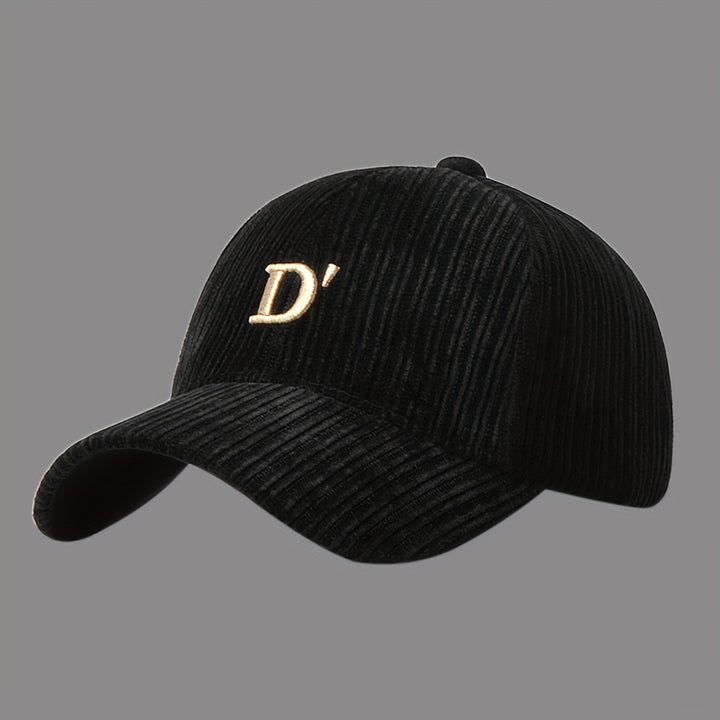 Gorra de Béisbol Unisex con Adorno de Letra D y Emblema Grande - Diseño Ligero y Ajustable, Lavable a Mano para Hombres y Mujeres, Ideal para Looks Casuales o Navideños (Ajuste No Elástico) - Gorra para Atuendos Informales o Eventos Especiales