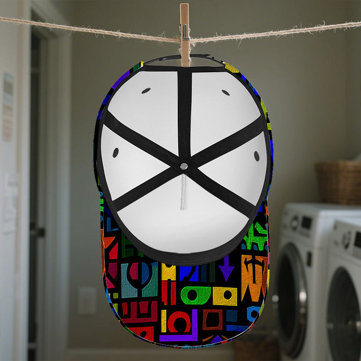 1 gorra de béisbol Snapback con estampado geométrico vibrante de Acción de Gracias 2D - Gorra de poliéster con impresión vibrante de cuerpo completo, ideal para deportes, running y moda casual urbana, Accesorio para Exteriores,Accesorios para la Cabeza de