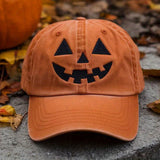 Gorras de béisbol con dos diseños, con bordado de cara de calabaza 3D, exudando un ambiente festivo, perfectas para estilo de calle.
