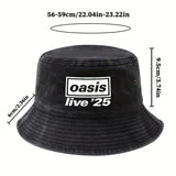 MAKEFGE Gorra Unisex Oasis Live'25 Estampada - Gorra Trucker Ligera para Hombres y Mujeres, 5 Colores (/Azul Marino/Morado Oscuro/ Marino/Beige), Cierre Ajustable con Broches, Protección Solar Transpirable para Camping, Viajes y Vacaciones, Equipo de Camp