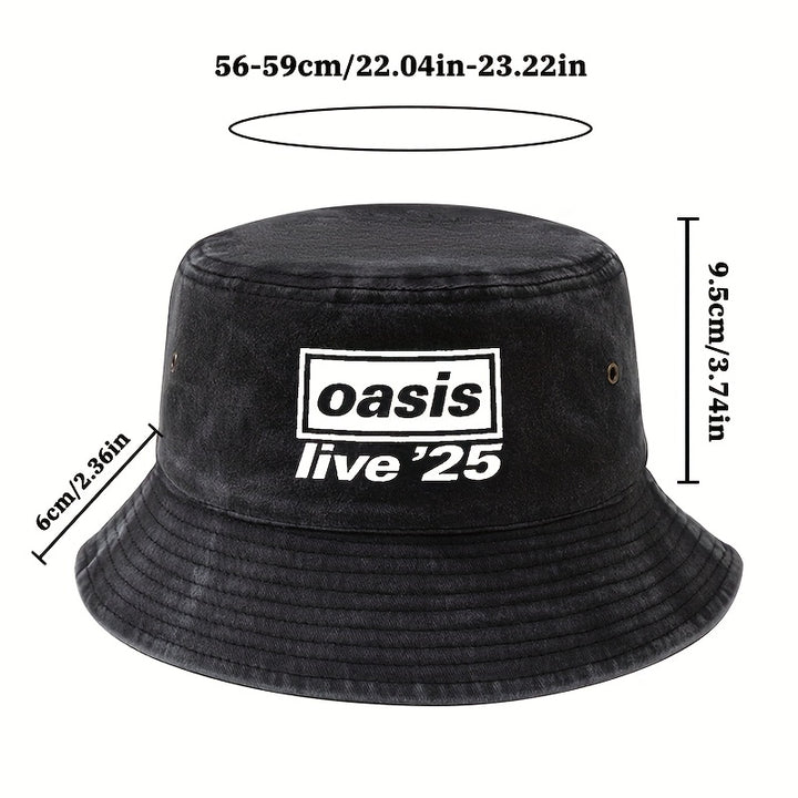 MAKEFGE Gorra Unisex Oasis Live'25 Estampada - Gorra Trucker Ligera para Hombres y Mujeres, 5 Colores (/Azul Marino/Morado Oscuro/ Marino/Beige), Cierre Ajustable con Broches, Protección Solar Transpirable para Camping, Viajes y Vacaciones, Equipo de Camp