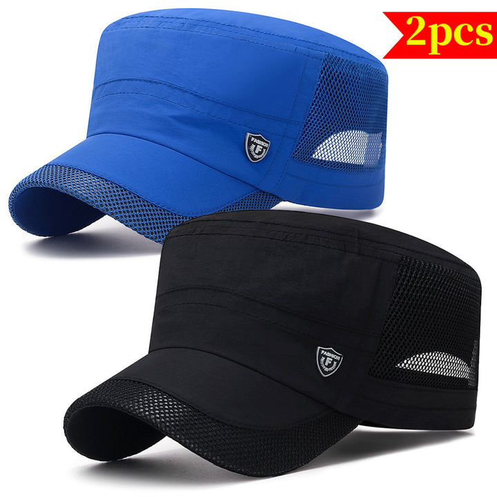 2 sombreros para hombre de secado rápido y protección solar, malla transpirable, livianos, con cierre ajustable, ideales para actividades al aire libre, equipo de protección exterior, accesorio elegante, gorra ligera
