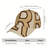 1 gorra de béisbol con estampado R para hombre - Gorro ligero ajustable estilo duckbill para uso diario, Halloween, Navidad y Acción de Gracias, diseño cómodo unisex para parejas y amigos, accesorio casual, tejido texturizado