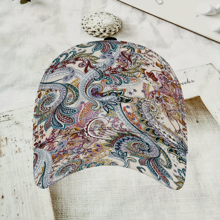Gorra de Béisbol con Estampado Paisley y Floral - Gorra Ajustable Ligera y Transpirable para Deportes, Viajes y Actividades al Aire Libre - Lavable en Máquina, Estilo Elegante - Regalo Ideal para Vacaciones