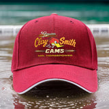 1 pieza de sombrero ajustable Clay Smith Cams Mr. Horsepower - Ligero, cómodo, elegante sombrero de béisbol negro con impresión de amarillo y naranja vibrante para hombres y mujeres, sombrero de exterior | Sombrero de béisbol de moda | Tela texturizada