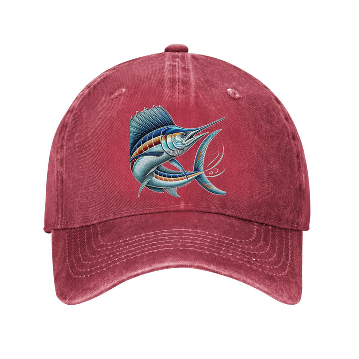 Gorra Unisex de Béisbol - Ajustable, Ligera y Transpirable para Hombres y Mujeres, Diseño Fácil de Cuidar, Accesorio Casual con Gráfico de Marlin, Ideal para Pesca y Construcción, Ajuste Regulable
