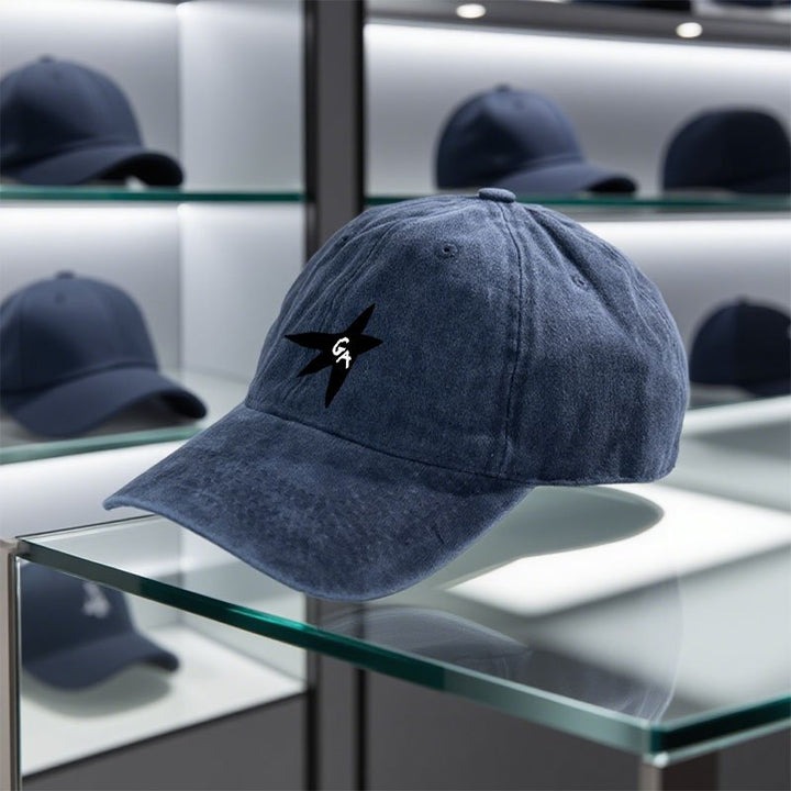 1pc Gorra de Béisbol Estampada con Diseño Grunge Ajustable - Poliéster Ligero Lavable a Máquina, Sombrero Deportivo Casual Unisex para Hombres y Mujeres, Accesorio Duradero y Moderno para Looks Diarios