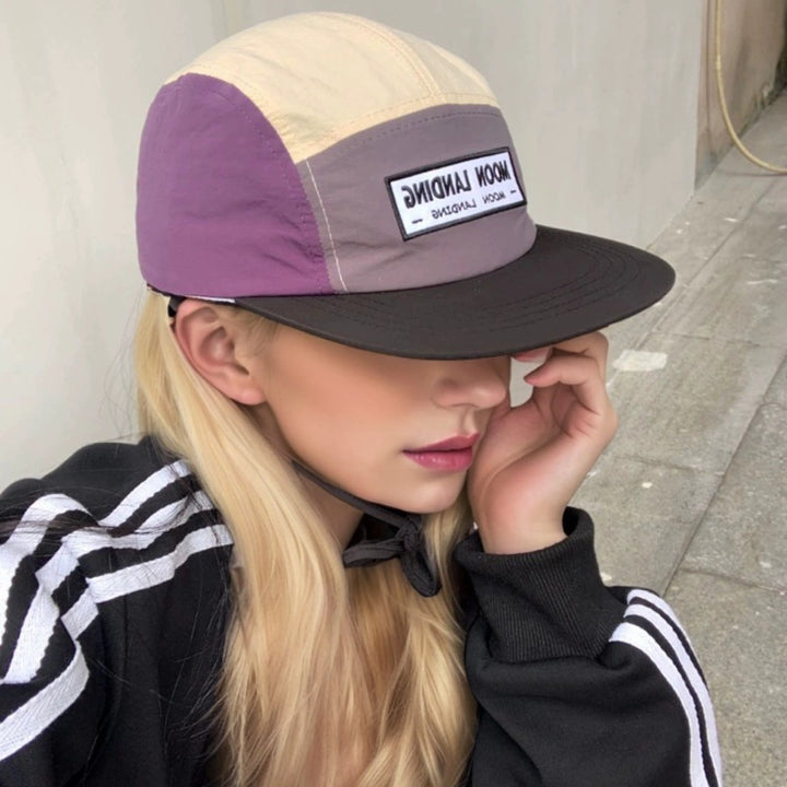 Gorra de béisbol con bordado y parches, sombrero de sol de secado rápido con ajuste ajustable, diseño de dos tonos, ligero y cómodo para primavera, verano y otoño - Patrón de impresión aleatorio, gorra de béisbol