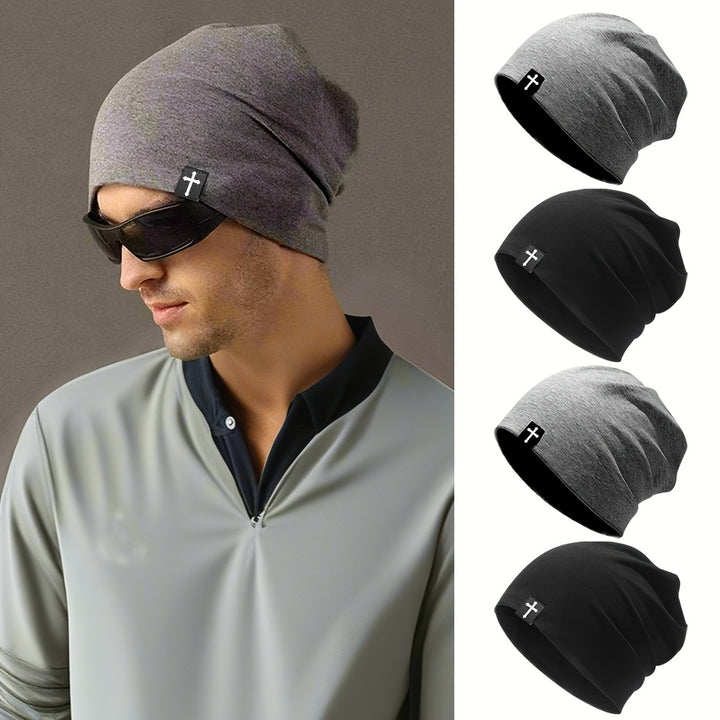 Gorro de punto transpirable para hombres y mujeres, absorbe sudor, a prueba de viento, con diseño cruzado, ideal para deportes y uso diario, lavable a mano, estilo retro