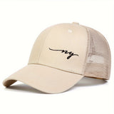 1pc Gorra de Béisbol NY para Hombre - Ajustable con Malla en la Parte Trasera, Diseño Transpirable, Protección Solar, Sombrero Casual para Viajes de Primavera y Otoño, Fiestas en la Playa y Actividades al Aire Libre (Negro, Blanco, Verde, Beige)
