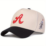 1 gorra de béisbol para hombre con bandera lateral, sombrero ajustable de cinco caras moderno para viajes y vacaciones en primavera/otoño o playa