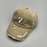 1 pieza, gorra de béisbol, estilo novedoso con agujeros, gorra de béisbol con número 7, para hombres y mujeres, gorra de pato para la calle, adecuada para senderismo al aire libre, camping, salidas de playa, pintura de la calle y jugar al balón.