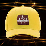 Gorra de Béisbol con Logo de Hagle Lumber Company Inc - Emblema Oficial de HAGLE, Gorra Snapback Ligera para Motocicletas, Deportes al Aire Libre y Eventos de Leñadores, Blanca con Parche de Logo Marrón (Lavable a Mano, Patrocinadores con Logo)